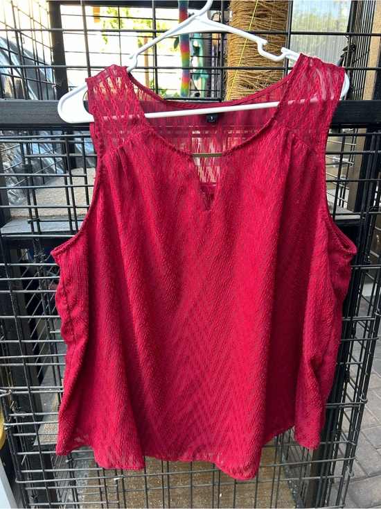 torrid Tops - torrid Red Sleeveless Lace-Detail Tank